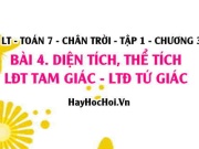 Lý thuyết Toán 7: Diện tích và Thể tích hình lăng trụ...